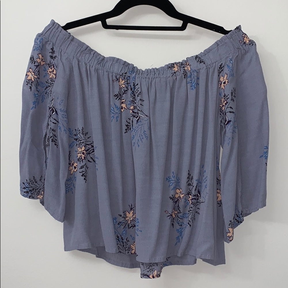 Lavender off the shoulder floral top